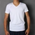 Modal cotton siêu mỏng ngắn tay t-shirt nam đáy áo V-Cổ màu trắng tinh khiết dài tay mùa hè ăn mặc nửa tay áo thun polo nam Áo phông dài