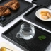 Kiểu Nhật trà bằng gỗ đen khay khay khay nhà hàng hình chữ nhật kính tấm nhà phục vụ khay gỗ sau Khay gỗ