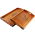 Khay trà gỗ hình chữ nhật có quai thuận tiện khay gỗ chống nóng uống trà Khay gỗ