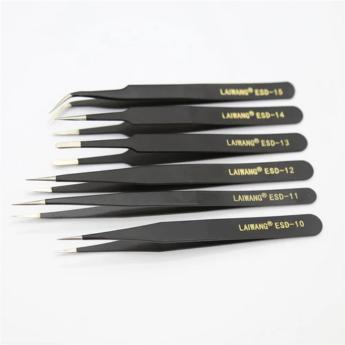 Черный антистатический электрический пинцет из нержавеющей стали, набор инструментов, плоскогубцы