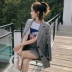 2018 kẻ sọc mới chic retro kẻ sọc nhỏ phù hợp với phần mỏng áo khoác của phụ nữ giản dị phù hợp với Hàn Quốc phiên bản của phù hợp với thủy triều áo da nữ đẹp Business Suit