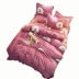 Mùa đông dày san hô lông cừu bốn mảnh chăn lông cừu bao gồm flannel phim hoạt hình sinh viên giường lanh ký túc xá ba mảnh Bộ đồ giường bốn mảnh