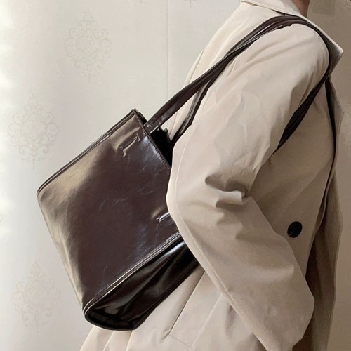 Весенняя летняя вместительная и большая ретро универсальная сумка на одно плечо, в корейском стиле, премиум класс, в западном стиле