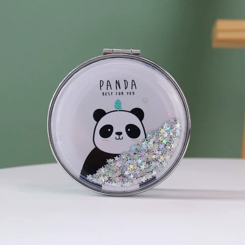 Creative Panda Liusha маленькое зеркало двухстороннее зеркало для макияжа с сумкой в ​​Чэнду Туризм Культурные и творческие сувениры