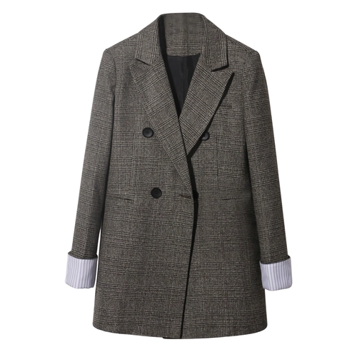 Демисезонный длинный пиджак классического кроя для отдыха, популярно в интернете, средней длины, по фигуре