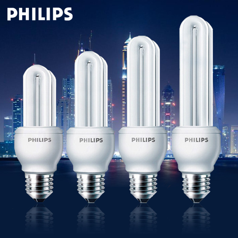 飞利浦节能灯标准型光源5w 8w 23瓦e27大螺口螺旋e14小头灯泡超亮