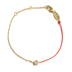 Ngọt ngào kim cương đơn chuỗi nửa may mắn dây đỏ vòng tay nữ bằng thép mạ vàng 18k con chó vàng hồng của năm chuyển nhượng phiên bản Hàn Quốc vòng tay pandora Vòng đeo tay Clasp