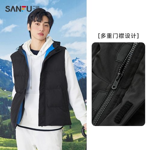 Зимний цветной удерживающий тепло жилет с капюшоном для отдыха, 2023, оверсайз