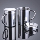 Толстая сталь из нержавеющей стали детская чашка водяной чашки рта с крышкой стакана на заказ начальной школы, сопровождающие чашку 304 чашки