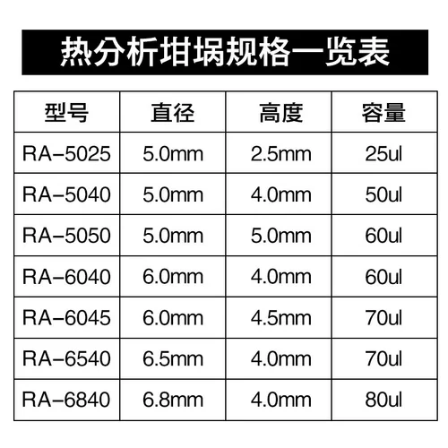 Горячий анализ 重 Heat Ta Shimadzu 99 Алюминиевая алюминиевая жесткость Hot/DSC/TGA/DTA