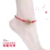 Nam và nữ sợi dây màu đỏ vòng chân Hàn Quốc phiên bản của gió quốc gia sợi dây màu đen vòng chân phụ kiện đơn giản chân sinh viên phụ kiện vòng