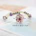 Shili Peach Blossom với Hoa Khô Sakura Everlasting Flower Thời Gian Đá Quý Vòng Đeo Tay Sen nữ Handmade Dệt Kim Peach Bracelet vòng tay phong thủy neja Vòng đeo tay Clasp