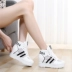 2018 mùa xuân và mùa thu mới tăng trắng giày giày lưới thoáng khí sinh viên giày thường nữ Hàn Quốc phiên bản của giày đơn phụ nữ Giày cao gót