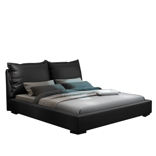 Baxter Tofu Block Черная кожаная кровать современная минималистская двуспальная кровать 2 метра 2 метра 2 больших кровати лучших бренда бренда бренда