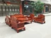 Sofa gỗ hồng mộc Burmese trái cây lớn gỗ hồng mộc mô hình 10 mảnh đặt sofa Việt Nam đồ gỗ gụ - Bộ đồ nội thất