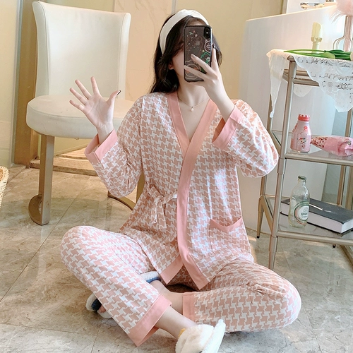 Демисезонная пижама, хлопковый лонгслив, осенние нарукавники, комплект, осенняя, премиум класс