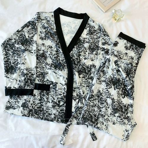 Демисезонная пижама, хлопковый лонгслив, осенние нарукавники, комплект, осенняя, премиум класс