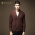 PINLI sản phẩm mùa thu thời trang nam cardigan ve áo đan áo len triều B16331713 Cardigan