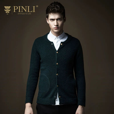 Phong cách PINLI Slim thời trang áo len cardigan nút áo len B163410312 áo len nam đẹp Cardigan