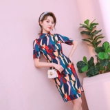 Элитное ципао, короткая легкая мини-юбка, китайский стиль, светлый стиль