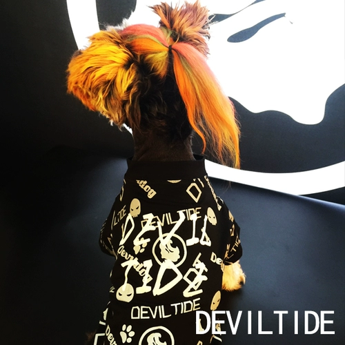 Deviltide Devil's Tide Black Office Pet Tide Dog Одежда Pet Top Tidal Teddy Teddy