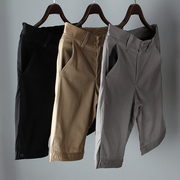 Cotton thô kết cấu quần short Hàn Quốc thường thẳng dụng cụ quần quần màu rắn hoang dã năm- điểm quần thủy triều người đàn ông thời trang