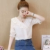 Mùa hè thanh lịch ngắn tay t- shirt ren đầu 2018 làn sóng mới Hàn Quốc phiên bản của siêu thần tính khí ngọt nước ngoài áo thun voan áo phông trắng Áo phông