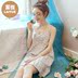 2018 Hàn Quốc đồ ngủ phụ nữ mùa hè bông cô gái sling nightdress sexy bông tay tươi hoa đầm Đêm đầm