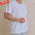 Nam cotton trung niên mùa hè lỏng cũ áo áo yếm trong vòng cổ ngắn tay T-Shirt t-shirt cotton Áo vest