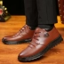 Giày nam mùa đông lông một da cộng với nhung ấm cao Giày nam phiên bản Hàn Quốc của xu hướng giày mùa đông dày