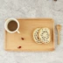 Nhật Bản phong cách khay gỗ rắn khay gỗ hình chữ nhật khay trà bạch đàn tấm đĩa ăn sáng món ăn tráng miệng món ăn bằng gỗ đĩa trái cây
