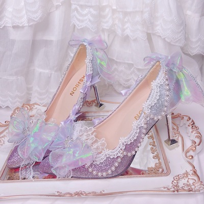 taobao agent Elegant high purple blue doll for fishing, Lolita style, handmade
