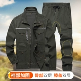 Хлопковый эластичный камуфляжный комплект для работы, демисезонный износостойкий пуховик, рабочая одежда, увеличенная толщина