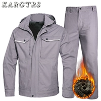 Светло -серый плюс бархатный костюм