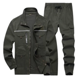 Хлопковый эластичный камуфляжный комплект для работы, демисезонный износостойкий пуховик, рабочая одежда, увеличенная толщина