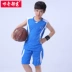 Trai đồng phục bóng rổ phù hợp với mùa hè thể thao ngoài trời mồ hôi thấm thở nhanh khô quần áo ở trẻ em lớn và trẻ em mặc phù hợp với đào tạo
