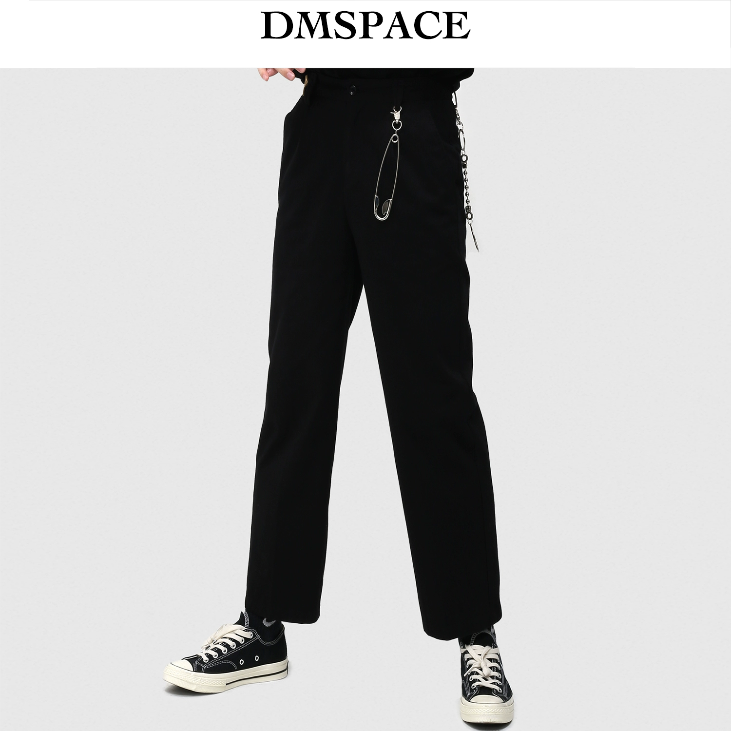 DMSPACE / quần ống rộng kích thước lớn thẳng thẳng phù hợp với quần lỏng lẻo giản dị thả quần lau nam - Crop Jeans