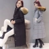 Chống mùa giải phóng mặt bằng xuống áo khoác nữ lớn cổ áo lông thú phần dài dày dài đầu gối Hàn Quốc phiên bản của mùa đông đầm eo là mỏng của phụ nữ thủy triều