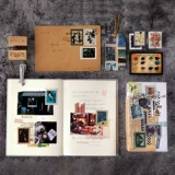 Mo Mo Sticker Pagoda Pagoda Philatelic Muse Series серия ретро -растение растение здание Bird Birch Kindbook Material Coster Patch