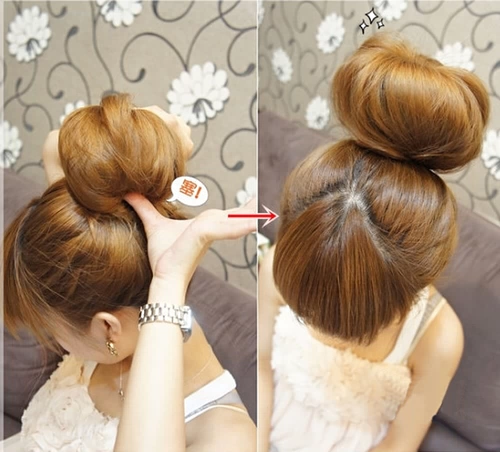 Корейская горячая -вывивая принцесса голова пончик Бобо Бобо головная голова головы головы парикмахерская для парикмахерской цветочные бутоны кольцо для волос кольцо