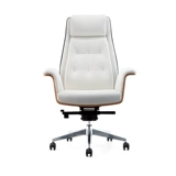 Кожаный босс стул белый кожаный большой на банде простой компьютерный стул удобный офисный стул черный стул