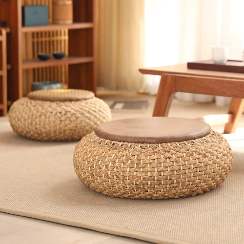 Японская стиль сетевая сеть красная виноградная лоза -кусочка футона подушка гостиная спальня напольная церемония напольная церемония татами падки для медитации