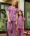 Của Michael mùa hè mẹ và con gái cha mẹ và con cô gái ngắn tay quần dệt bông đồ ngủ M1740409180