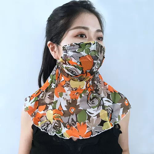 Шелковая медицинская маска, трикотажный шелковый шарф, шарф-платок, в корейском стиле