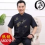 Mùa hè trung niên và ngắn tay Tang phù hợp với nam giới phù hợp với lỏng Trung Quốc Hanfu người đàn ông của cha ông nội gió quốc gia quần áo áo dân tộc