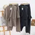 Nhật Bản nhập khẩu rất phẳng Bộ đồ ngủ kimono hai lớp cotton gạc cho nam