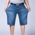 Mùa hè cộng với chất béo căng quần jean nam xl quần short chất béo, quá khổ 5 năm điểm quần 7 bảy quần Cao bồi