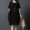 Plus size quần áo phụ nữ 2020 mùa hè mới phong cách Hàn Quốc thời trang rộng rãi cotton và vải lanh váy dài trung bình màu sắc phụ nữ váy ngắn - Váy dài