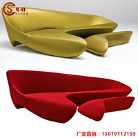 Đồ nội thất thiết kế trăng sofa kính lớn cong sofa shaped sảnh khách sạn sofa mô hình biệt thự phòng ghế nhựa