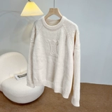 Ретро трехмерный трикотажный свитер из искусственного меха, французский стиль, свободный крой